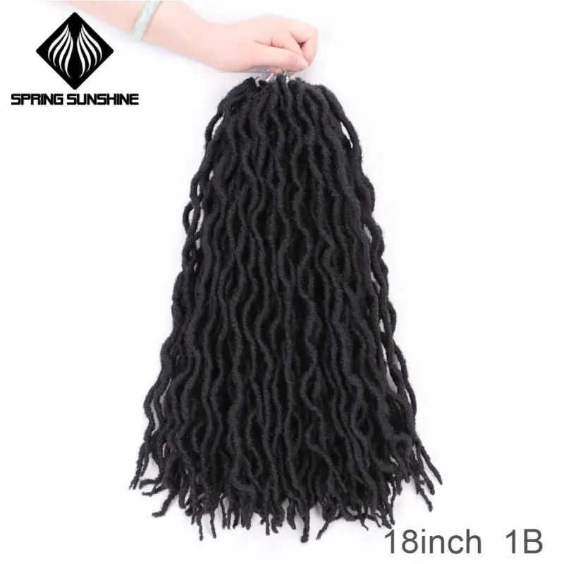T1B/613 12 18 дюймов Nu Locs Goddess Faux Locs Curly Ombre плетение волос мягкие косички синтетические вязанные крючком косы волосы Exntension - Цвет: T1B/613