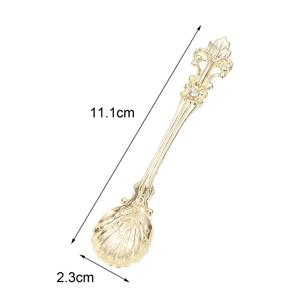 

Coffee Spoon Retro Style Multi-use Zinc Alloy Wide Application Non-stick Coffee Spoon for Desserts