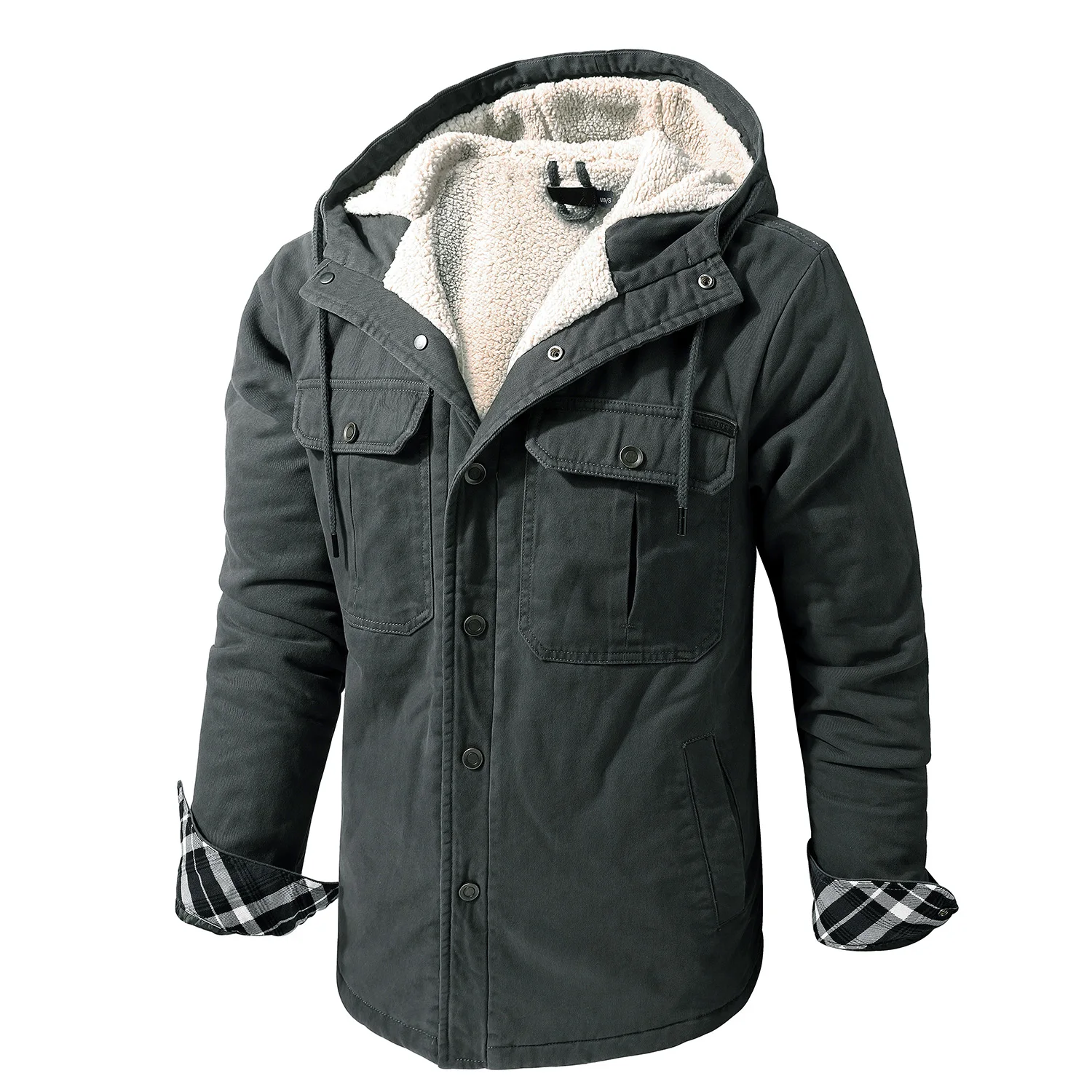 Новинка 2021, зимняя теплая куртка для мужчин, утепленная ветрозащитная куртка с капюшоном, меховое мужское пальто, Повседневная зимняя куртк...