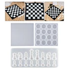 Шахматный набор силиконовые формы международных шахматные фигуры проверки с расцветкой шахматная доска УФ с украшением в виде кристаллов Форма для эпоксидной смолы для рукоделия