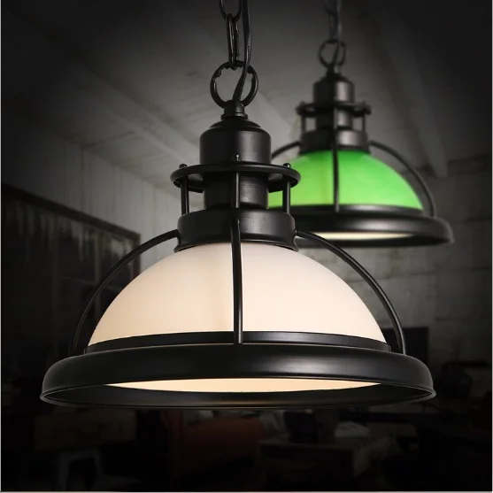 American Simple Modern Restaurant Bar Table Glass Shade Single Head Chandelier Industrial Style Creative Personality Hotel Lamp | Лампы и