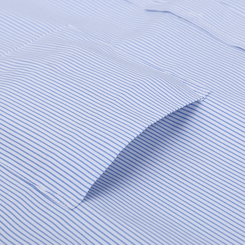 

Summer S~8xl men's striped short sleeve dress shirt square collar non-iron regular fit anti-wrinkle pocket male social shirt