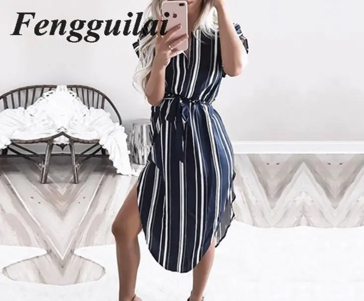 Geometric Pattern Mini Dress Sexy V-neck Wrist Dresses Casual Women Holiday Loose Summer Autumn Boho Beach Sundress | Женская одежда