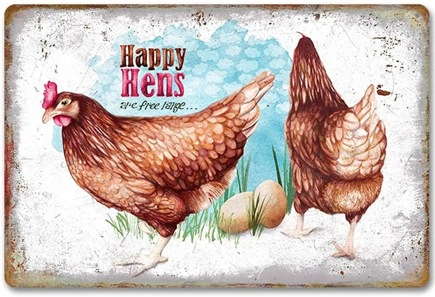

Farm Chicken Metal Tin Sign Metal Poster Retro Tin Sign Plate Farm Man Cave Decoration 12*8 Inch