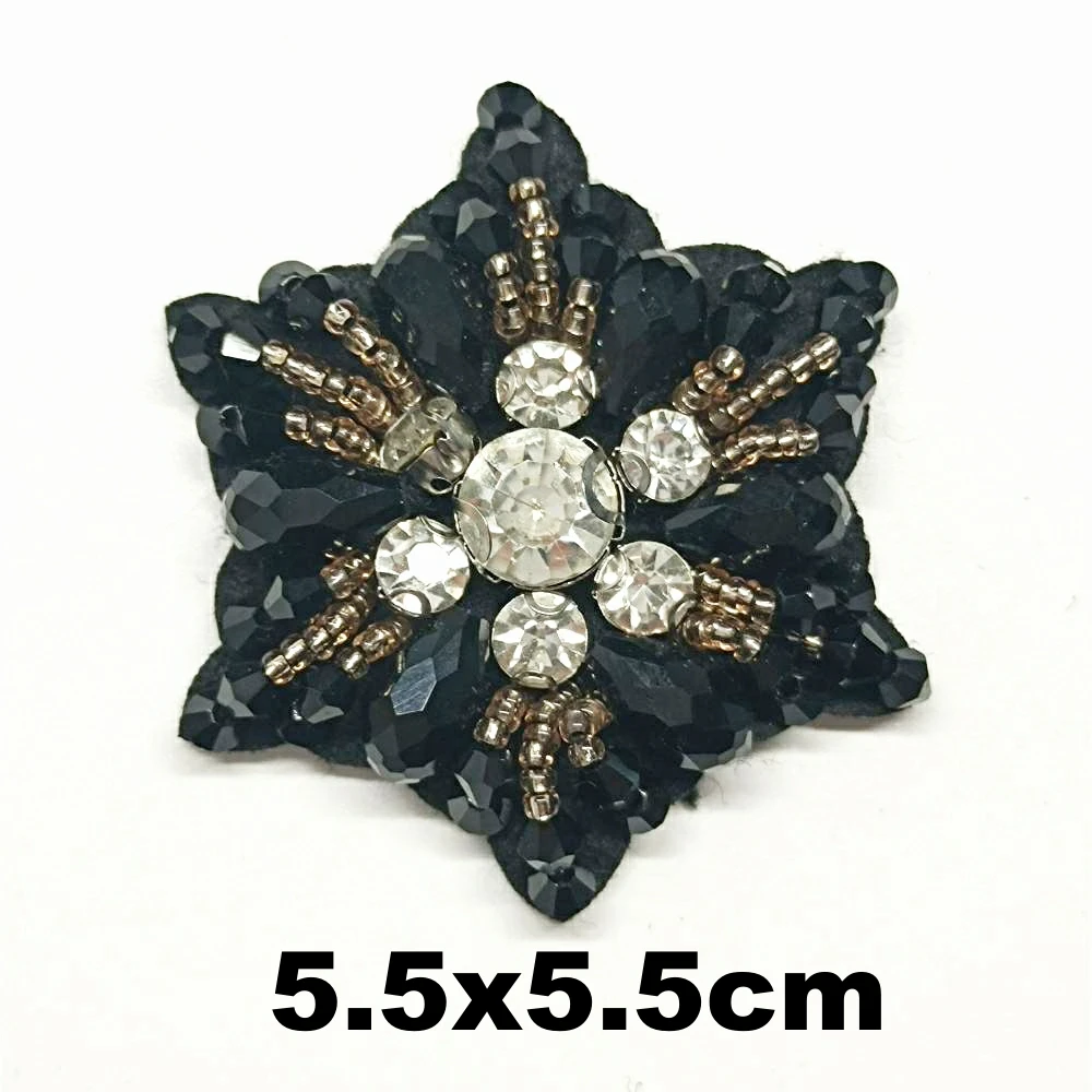 

Accessory embroidery beaded star flower snowflower embroideried patches for clothing AZ-3321