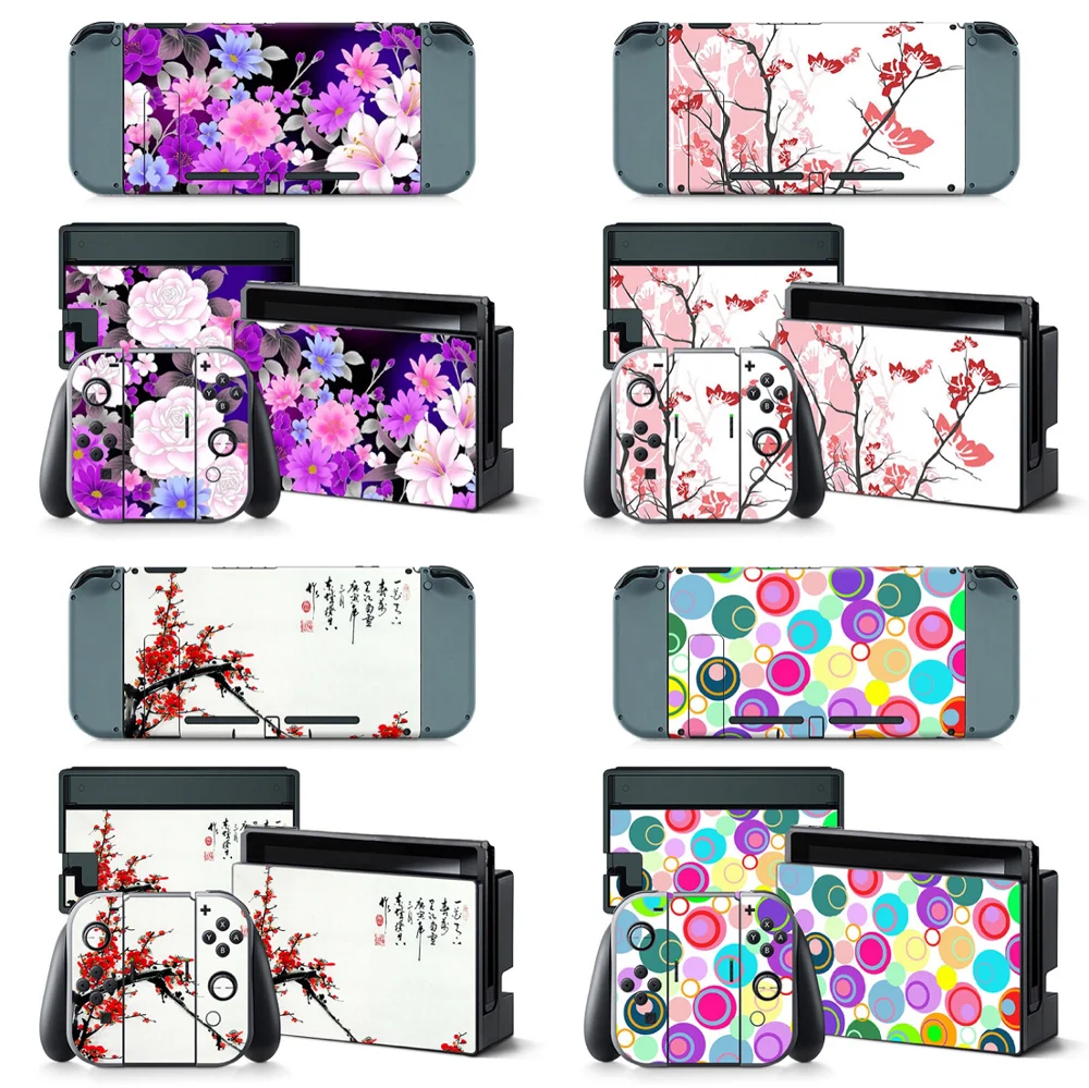 Цветочный дизайн для консоли переключателя и контроллера наклейка кожи