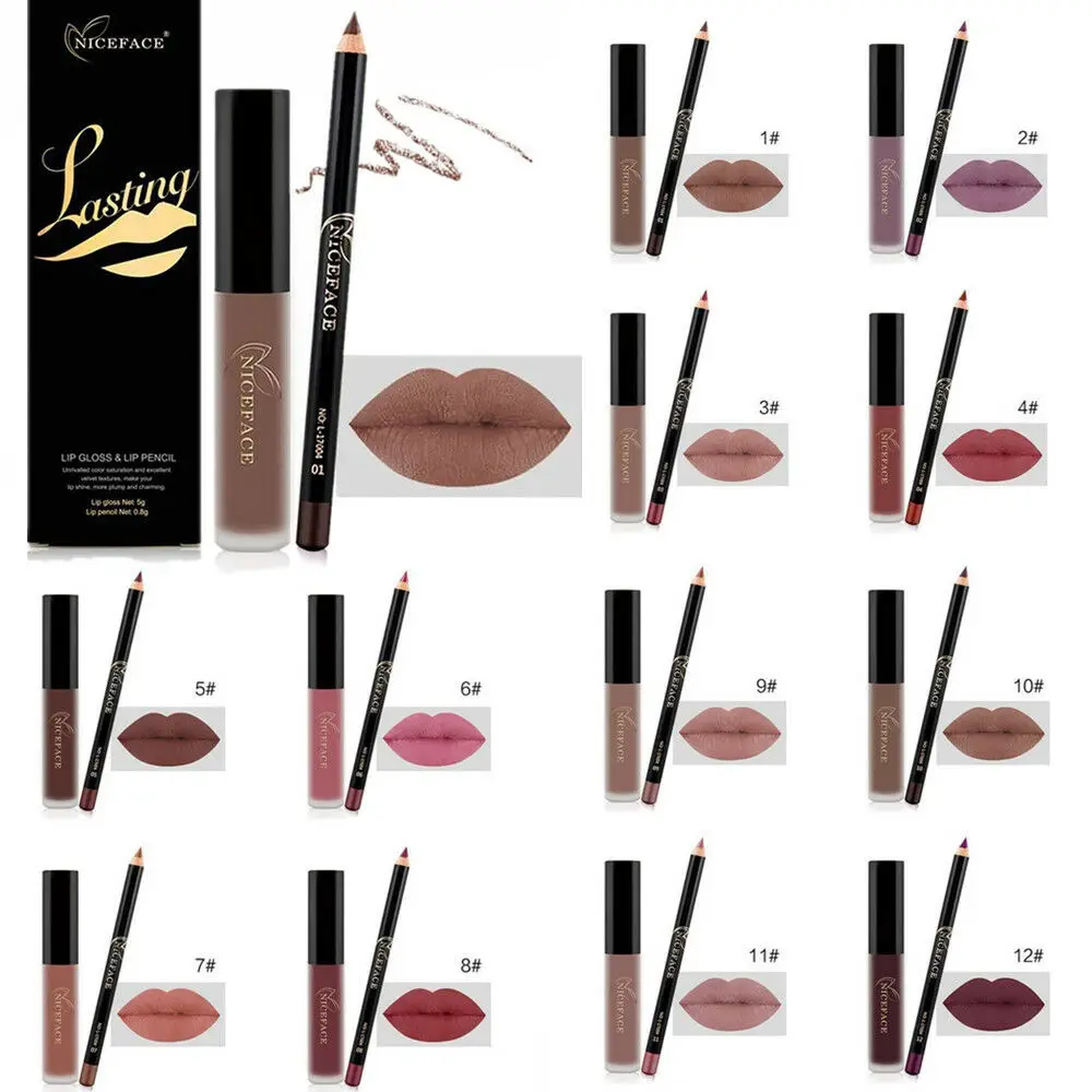 NICEFACE водостойкая стойкая Матовая жидкая губная помада подводка для губ