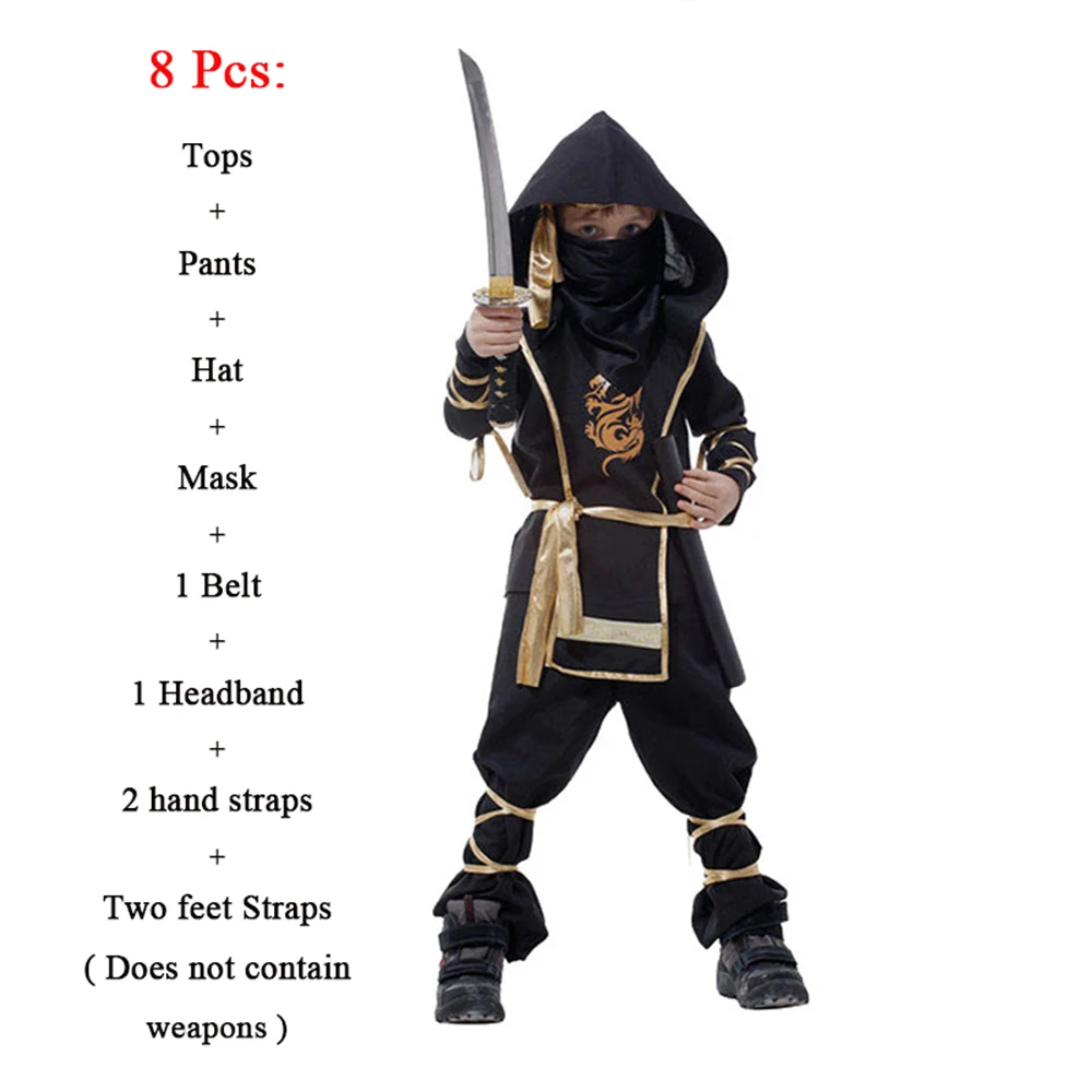 Взрослый костюм японского воина ниндзя для детей на Хэллоуин Косплей Акацуки