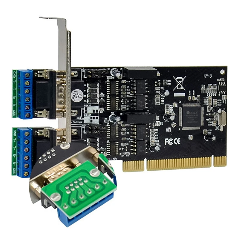 PCI к RS422 RS485 конвертер адаптер карта К 2 портам / последовательная MCS9865 чипсет Rs-485