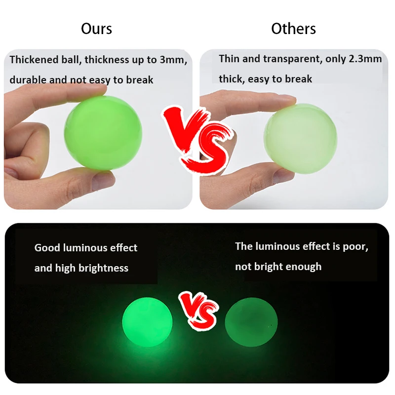 Светящийся липкий мяч антистрессовые игрушки потолочный бросает Сквош на