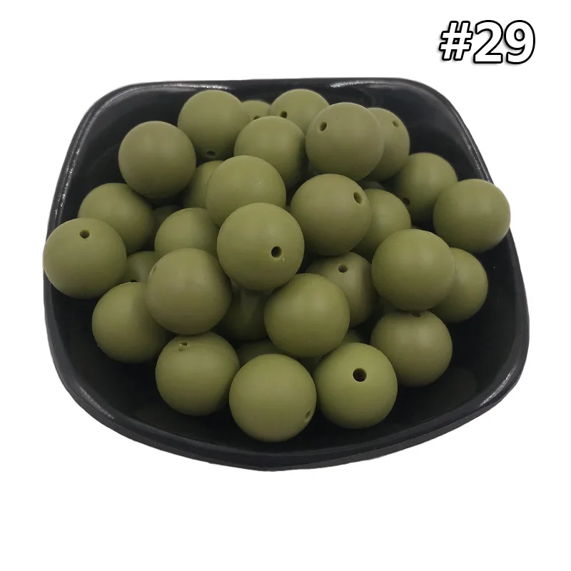 Silicone teether 29 20 шт. Силиконовая Круглая Бусина 12 мм Экологичное Сенсорное ожерелье-прорезыватель для кормления пищи аксессуары DIY Ювелирные изделия Детский Прорезыватель игрушка - Цвет: Silicone teether 29