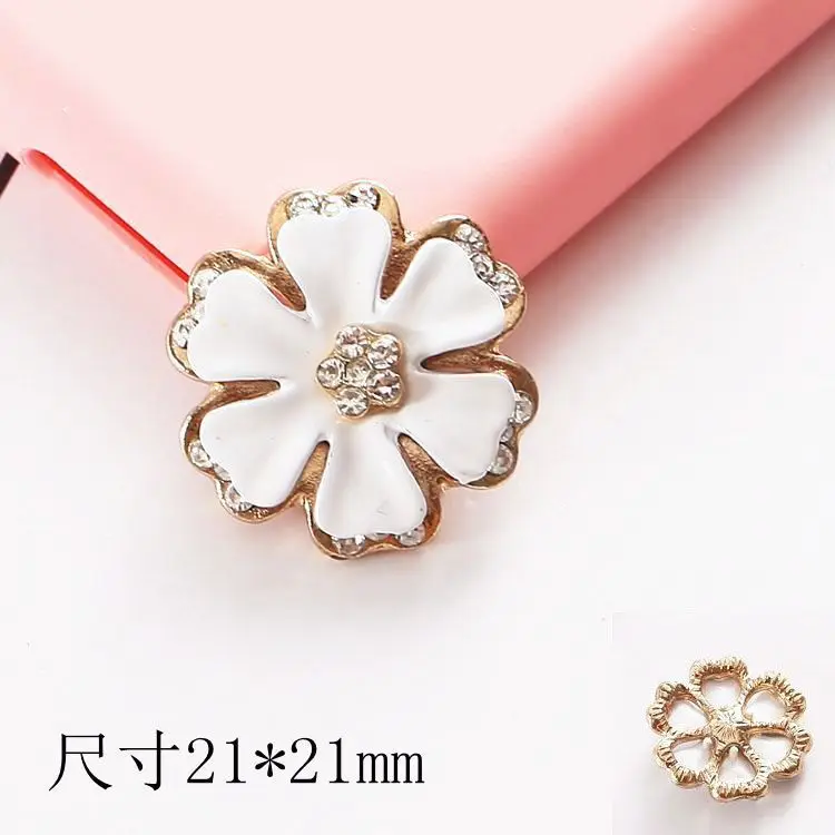 Снежинка счастливый цветок Роза эмаль винтажные плоские стразы украшения 4 шт