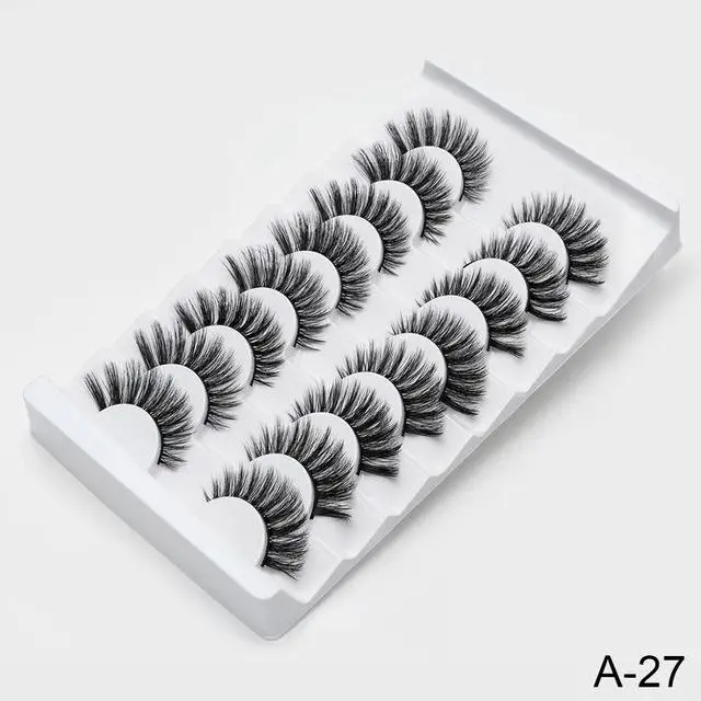 8/20 пар, натуральные 3D накладные ресницы, 15-20 мм, накладные ресницы, набор для макияжа, накладные ресницы из искусственной норки, 25 мм, шелковые ресницы «maquiagem» - Цвет: A27