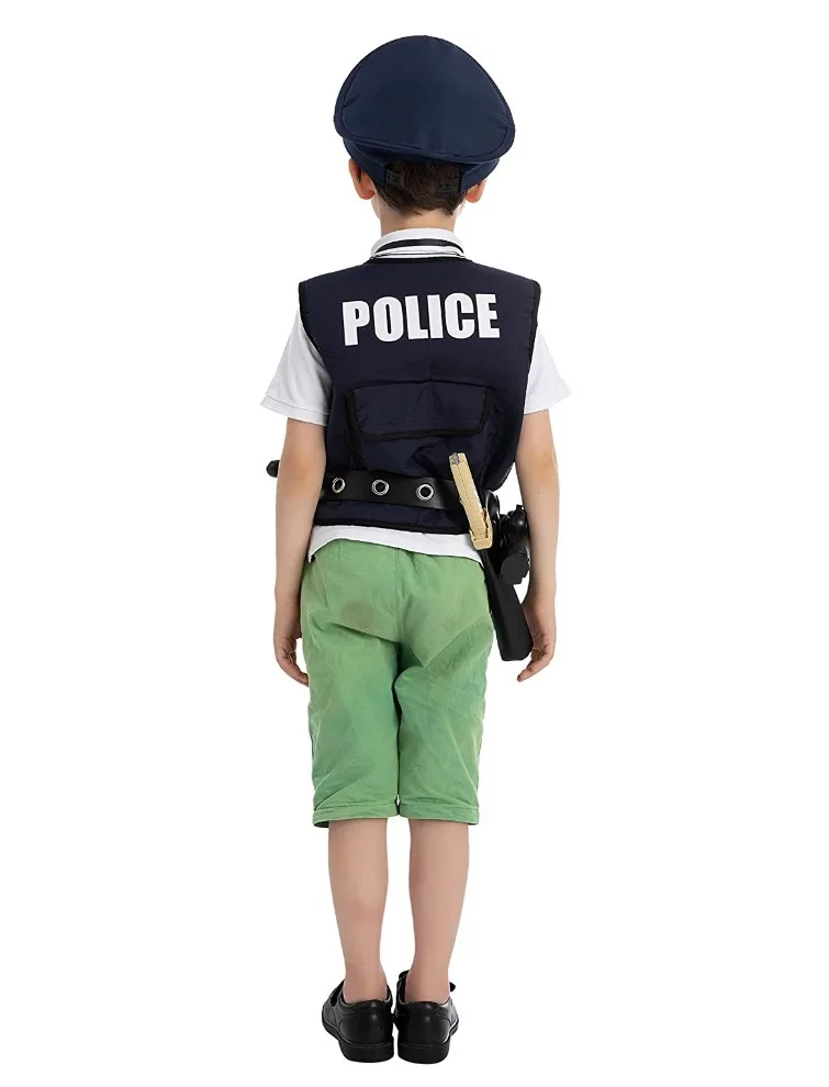 _ Детский наряд для мальчиков полицейские костюмы идеальный жилет и аксессуары