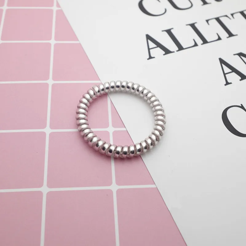 1 шт. серебристая тонкая резинка для волос в виде телефонной линии цветная