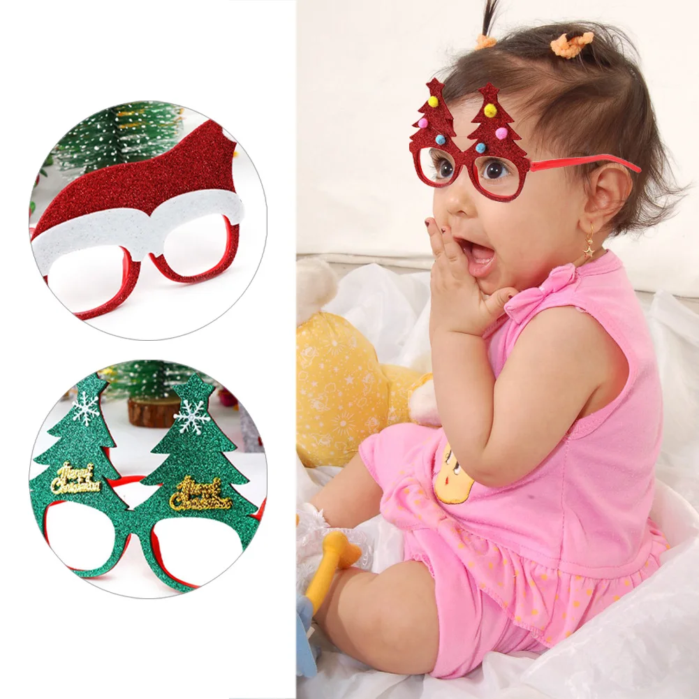 

1Pc Christmas Decorations Glasses Home Decor New Year Gifts Children Santa Claus Deer Snowman Christmas Ornaments Random Color