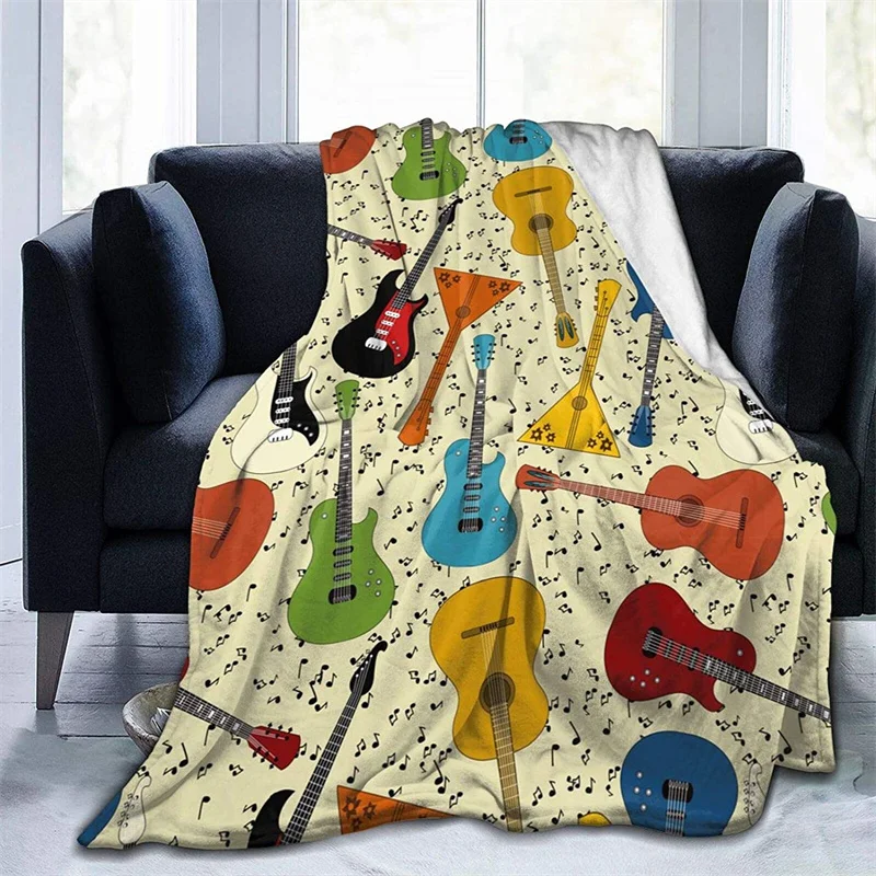 

Плед-одеяло для гитары, музыки, нот, Navajo Cubre, 3D печать, Sherpa, суперудобный, Nordic Manta Sonic