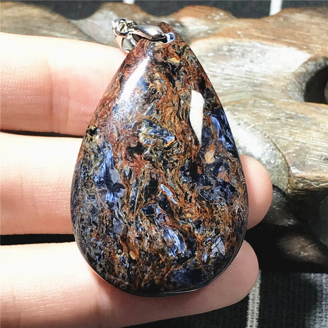 

Top Natural Pietersite Pendant Jewelry For Women Men Healing Stone 44x28x7mm Beads Crystal Silver Namibia Energy Gemstone AAAAA