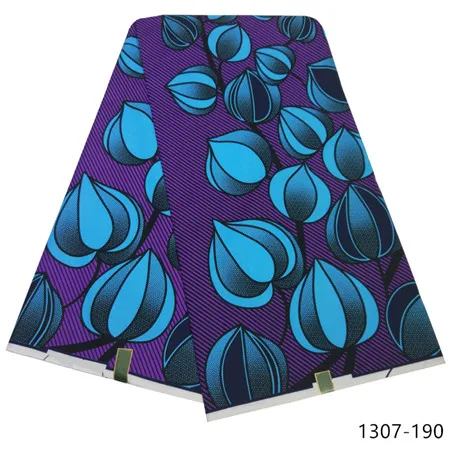 Latest Ankara Wax Fabric Guaranteed Real Wax 6yard/lot High Quality African Fabric Print For Sewing Dress 1307 - Цвет: 1307-190