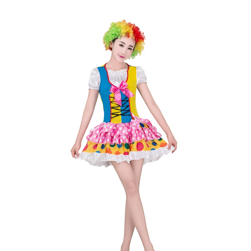 

adult suit costume female male cosplay clown bluey fantasia Dress long sleeves High-quality polyester material Multicolor