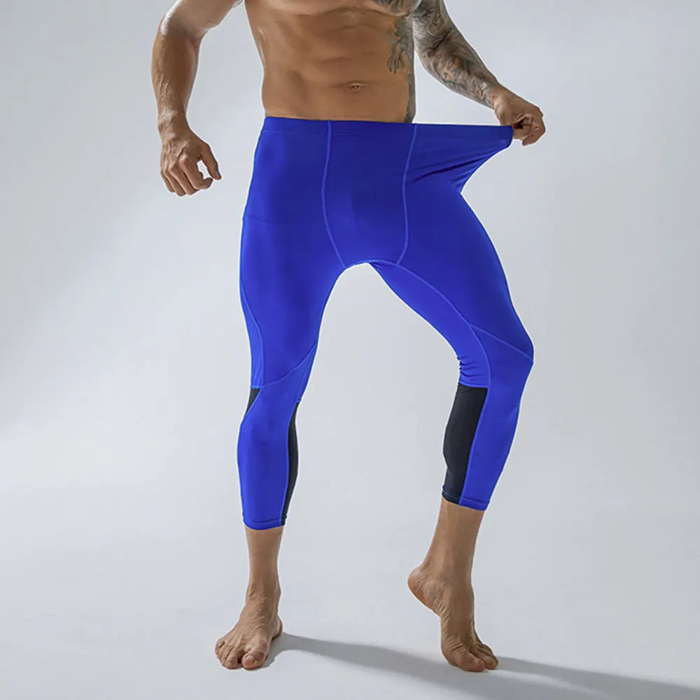 

Men's 3/4 Compression Pants Running Workout Tights Cool Dry Capri Athletic Leggings Yoga Gym Base Layer Sports Underwear Jogger