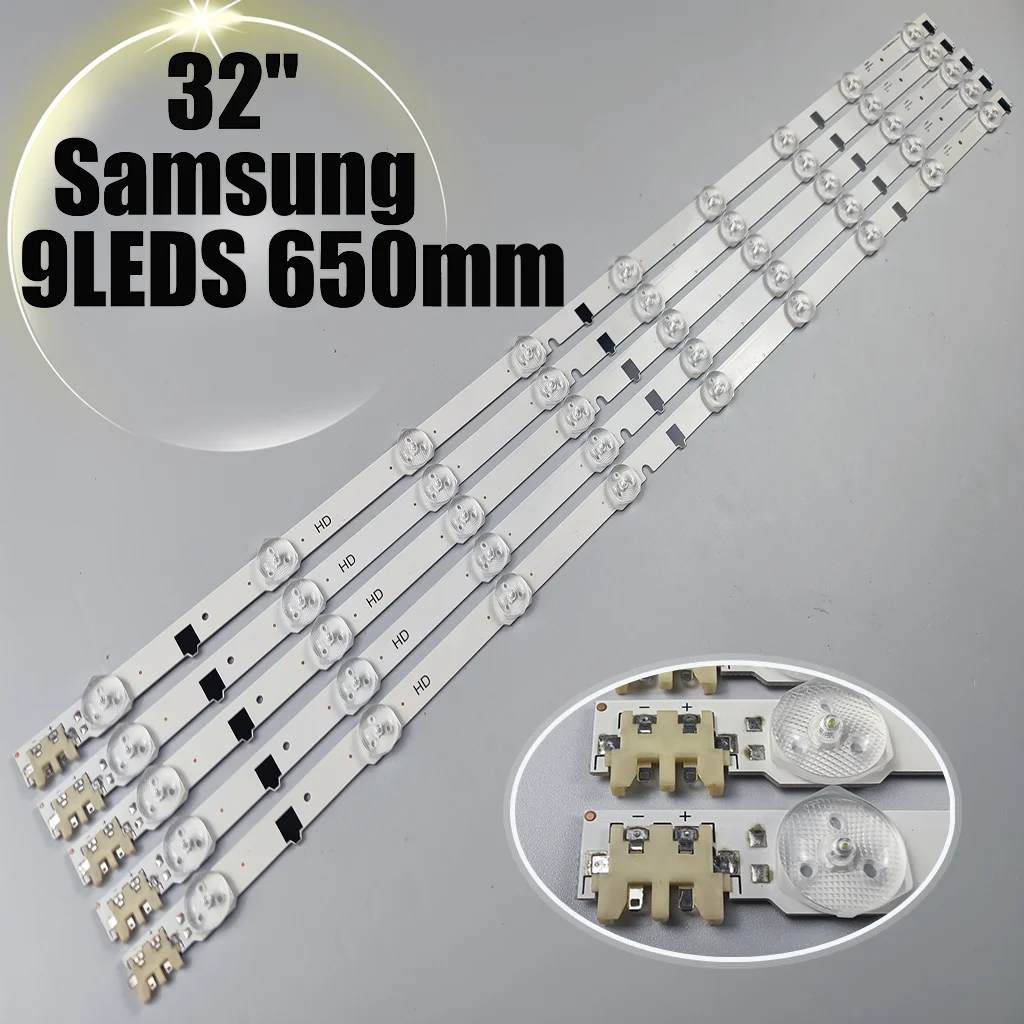 

TV LED Bars For Samsung UE32F5300AK UE32F4000AW UE32F5000AK UE32F5030AW UE32F5300AW LED Backlight Strip Kit 9 Lamp Lens 5 Bands