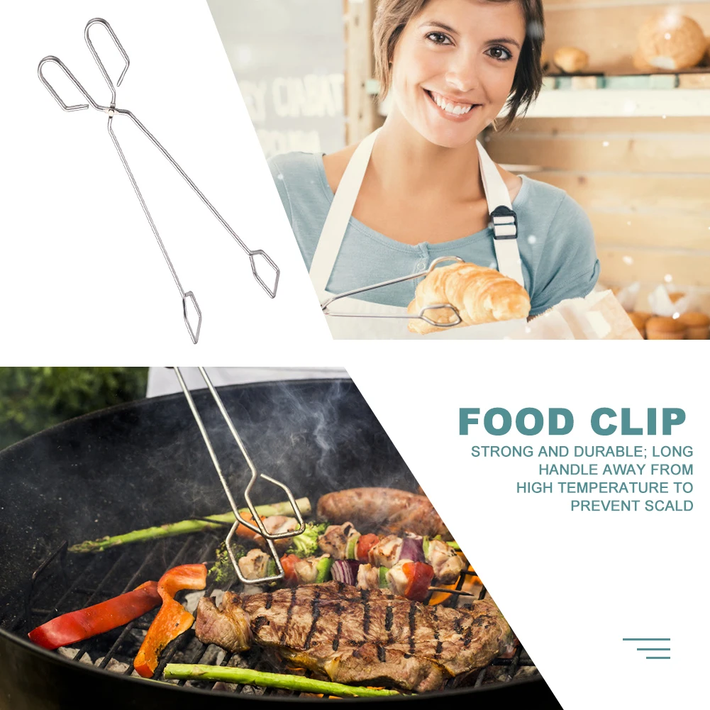 

BBQ Grilling Tongs Food Salad Cake Dessert Bread Ice Clip Barbecue Clamp Bread Clamp Kitchen Bread Meat Clamp Stainless Steel