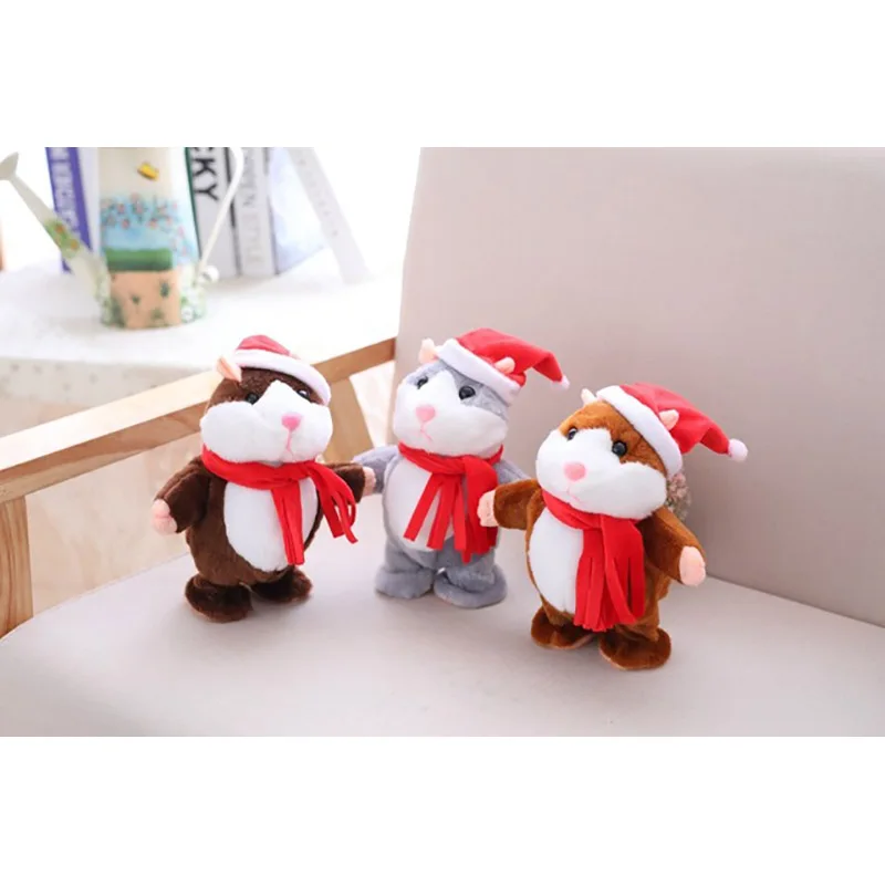 Рождественские подарки для малышей говорящий хомяк мышь животные плюшевые