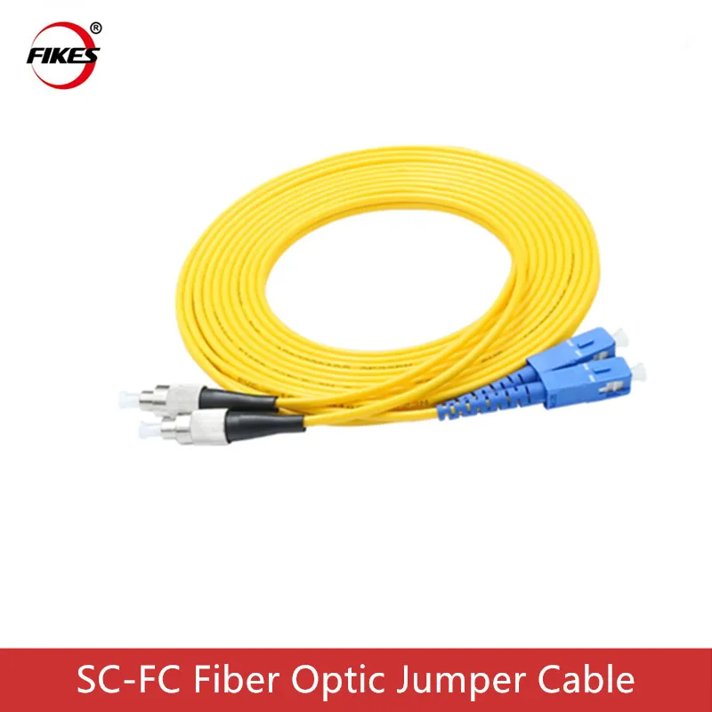 

5Pcs/Lot SM 9/125 Duplex PVC 2.0mm SC-FC Fiber Optic Jumper Cable SC/UPC-FC/UPC Duplex Fiber Optic Patch Cord