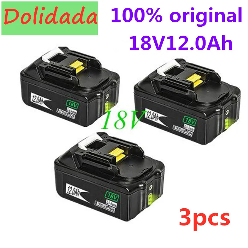 

18V12Ah Rechargeable Battery 12000mah Li-Ion Battery Replacement Power Battery for MAKITA BL1880 BL1860 BL1830+3A Charger