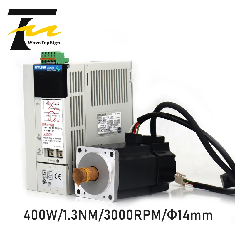 

Mitsubishi Servo Motor HC-KFS43K 400W 1.3NM 3000RPM and Servo Driver MR-J2S-40A