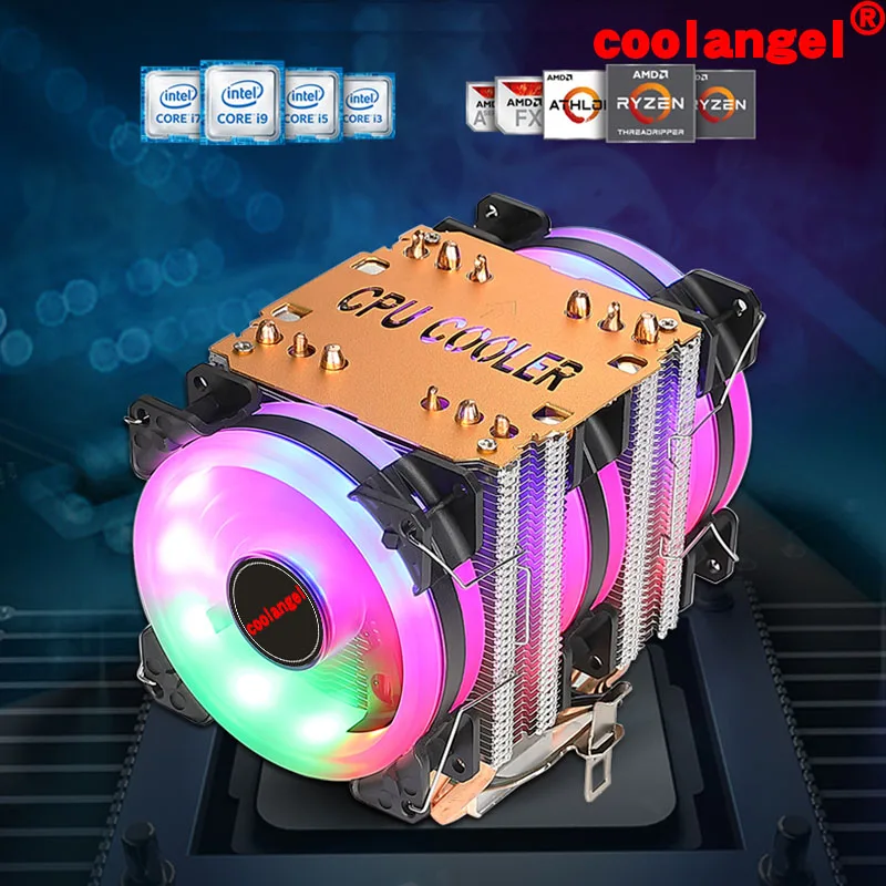 X79 X99 Процессор кулер 6 тепловыми трубами 4 Pin PWM RGB PC тихий Intel LGA 2011 775 1200 1150 1151 1155 AMD AM3
