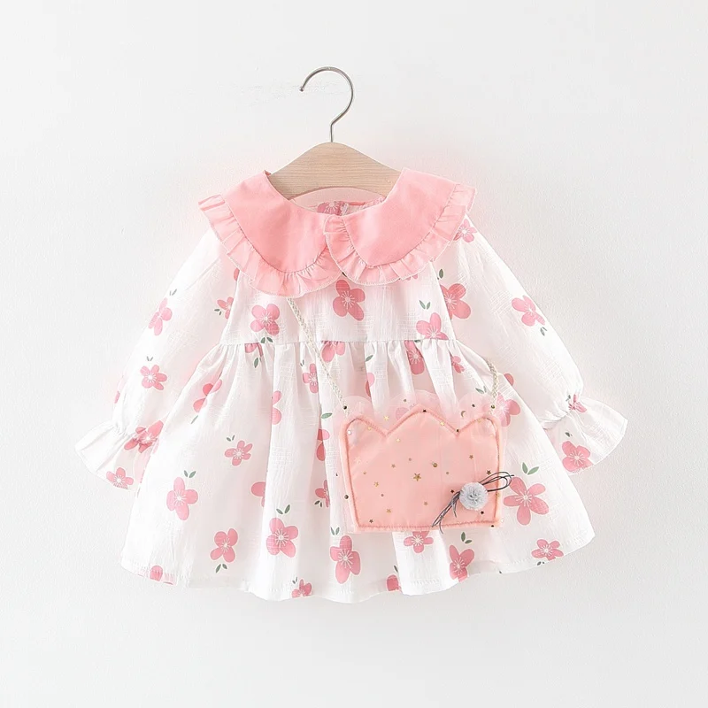 Коллекция 2019 года осеннее платье принцессы с цветочным принтом для девочек