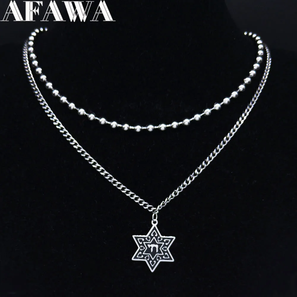 

Афава, 2 шт., еврейская звезда Давида чая, ожерелье из нержавеющей стали, кулон, религиозные подвески, Прямая продажа с завода, ювелирные изде...