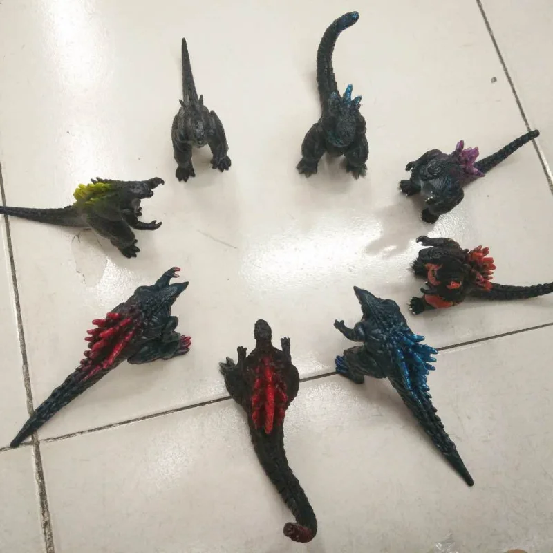 

8 Styles Bandai Anime Figure Godzilla Dinosaur Purple Tail Monster Blue Tail PVC Model Ornaments Hand-made Movable Doll Toys