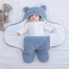 Теплые зимние спальные мешки для новорожденных, одеяло для постельного белья, Двухслойное Флисовое одеяло для мальчиков и девочек