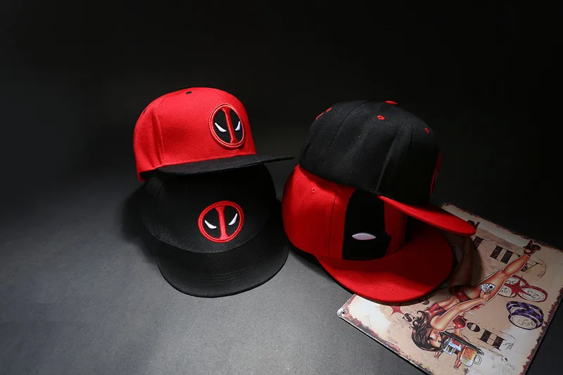 Аниме дэдпул вышивка хип хоп Snapback шляпа хлопок Повседневная плоская бейсболка