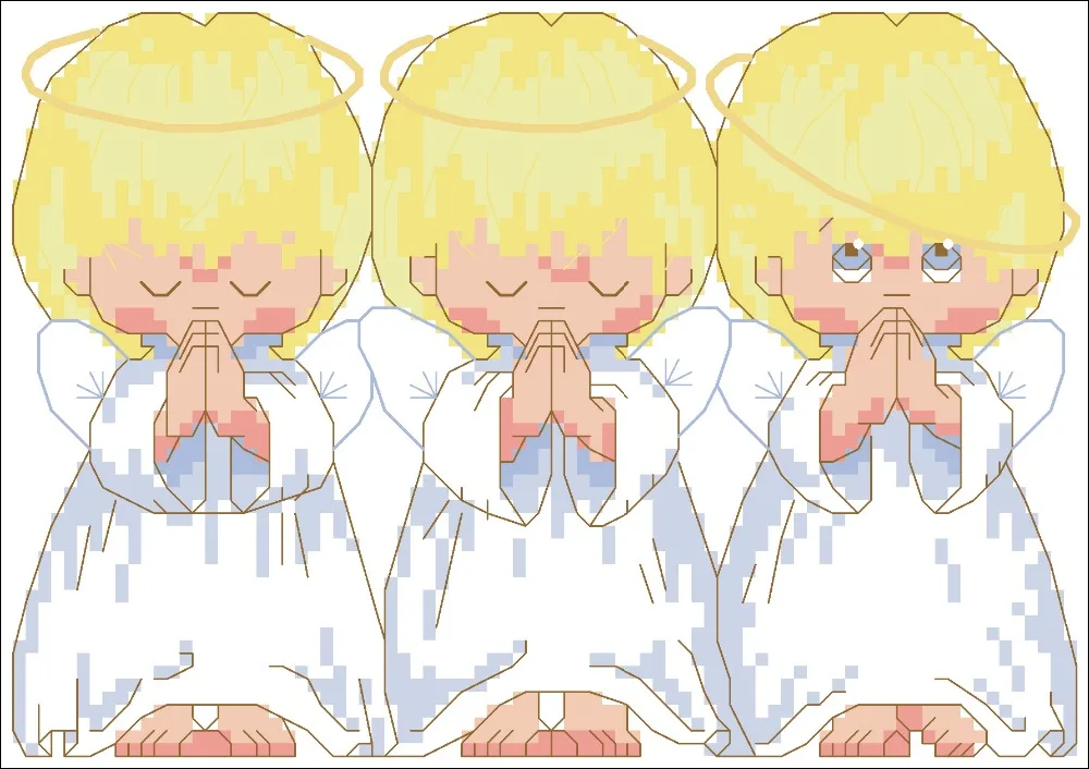 Вышивка крестиком маленькие ангелы молиться посылка 18ct 14ct 11ct белая ткань