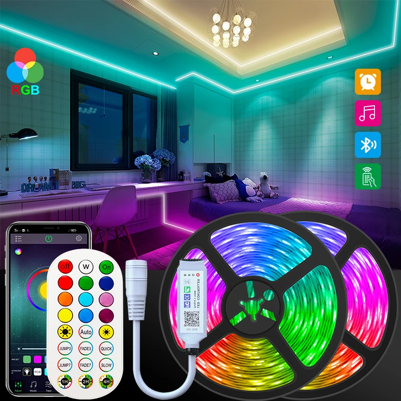 Светодиодные полосы светодиодные ленты Bluetooth светильники 5 м 10 RGB 5050 SMD 2835 гибкий