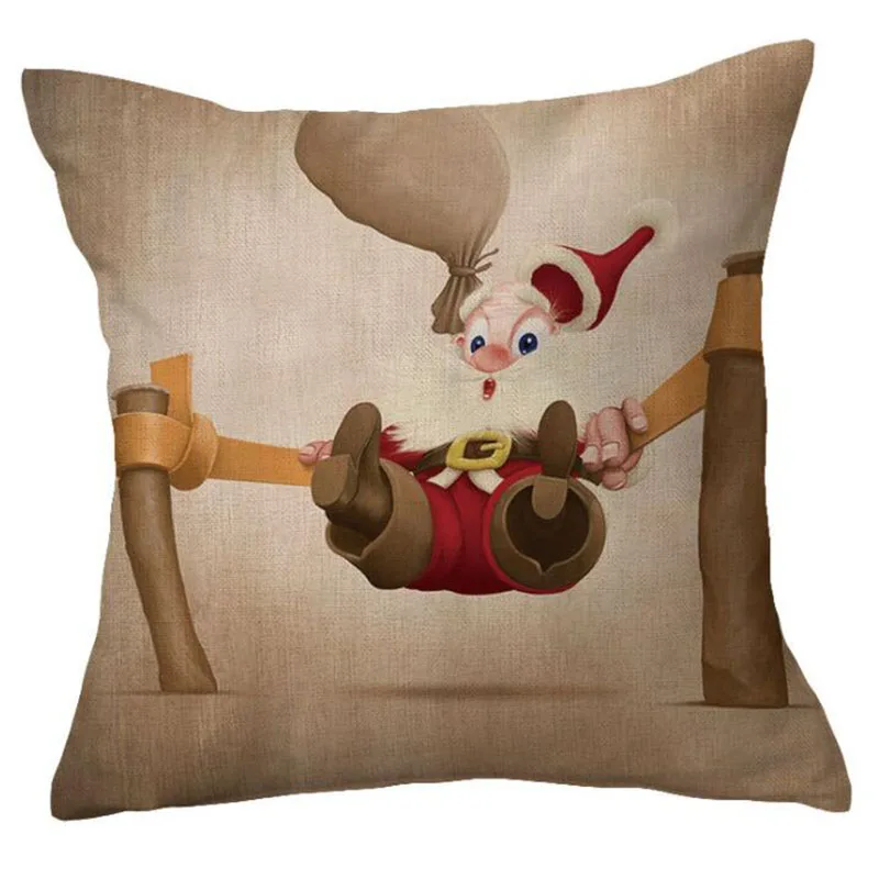 

2pcs/et Cartoon Christmas Festival Pillowcase Santa Claus Pattern Cushion Cover Decorative Pillow Case Home Textile