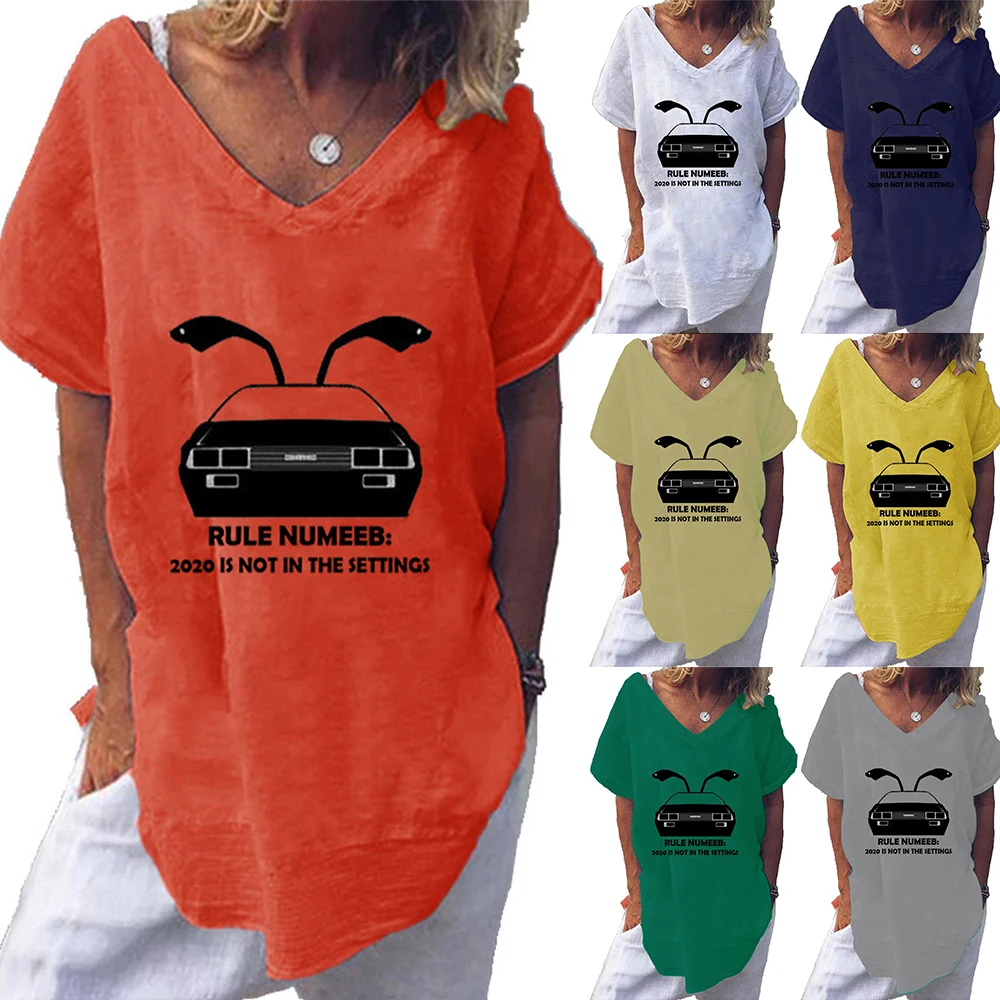 

VICABO Women Print T-shirt Short Sleeve Harajuku Casual V-Neck Loose Tops Plus Size Fashion Summer Female Fashion Tees