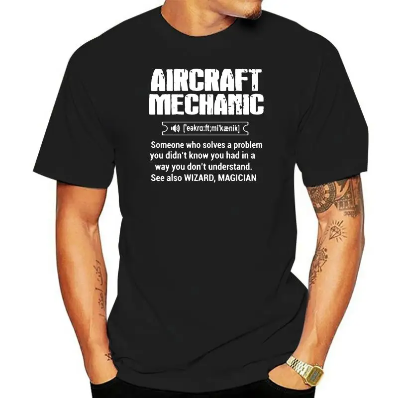 

Custom Define Aircraft Mechanic T Shirt For Men 2020 Oversize S-5xl Humor Women T-Shirts Top Tee