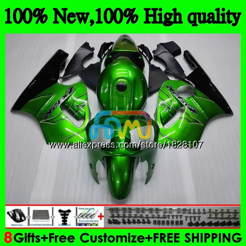 

Инъекции для KAWASAKI ZX1200 зеленый пламя ZX 12R 1200CC ZX-12R 23BS.2 ZX12R 02 03 04 05 06 2002 2003 2004 2005 2006 обтекатели