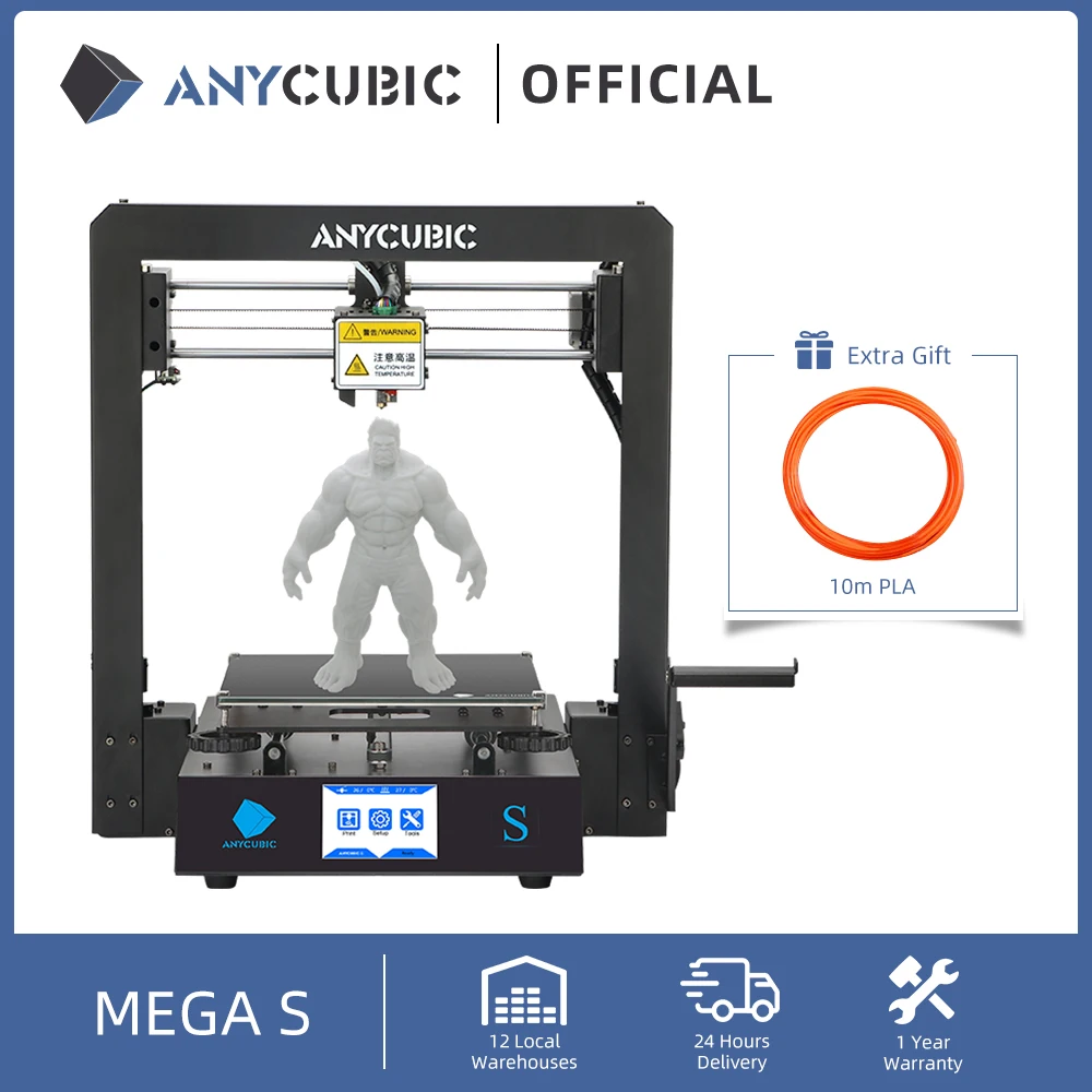 

ANYCUBIC Mega S 3D Printer I3 Mega Series Upgrade Full Metal Frame Impresora 3D Printing High Precision DIY 3D Printers