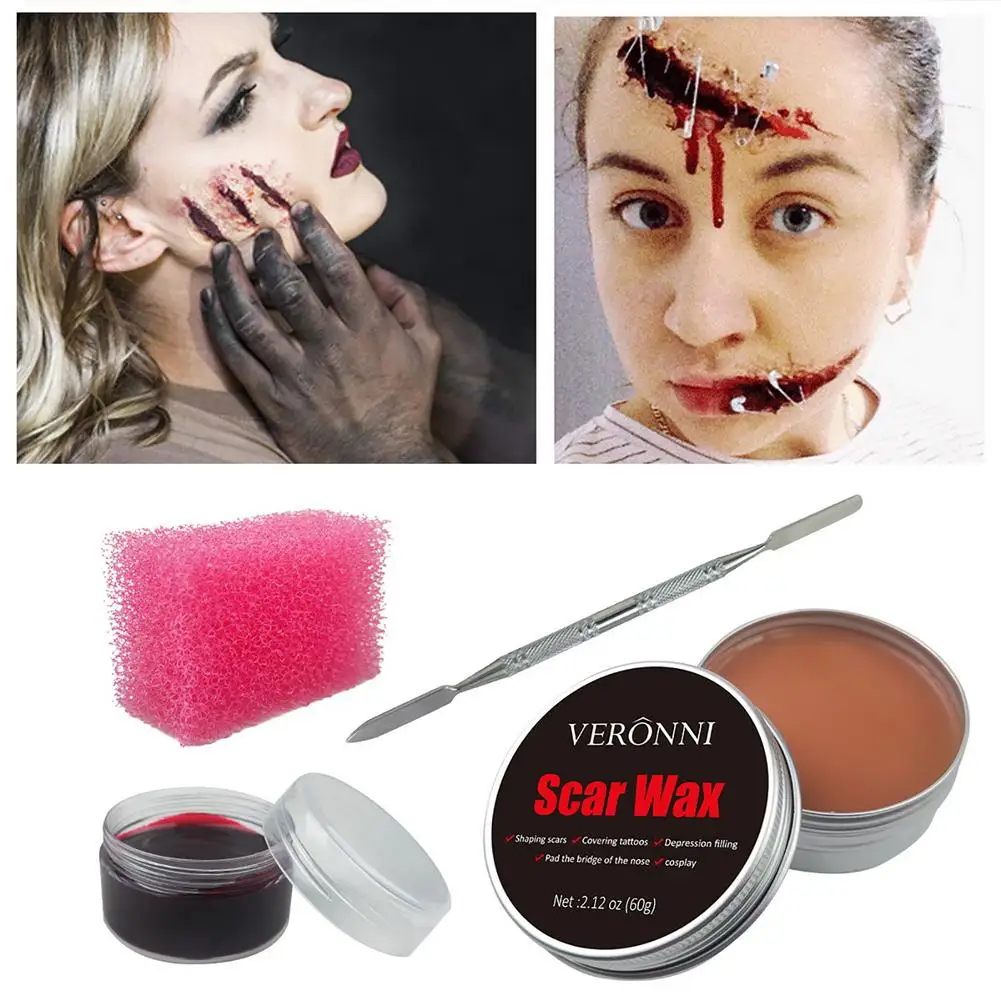 

Makeup Wax Set Special- Effects Body Makeup Skin Wax Halloween Face Painting Scars Wrist Cosplay Flesh Color Cover Mud Skin Wax