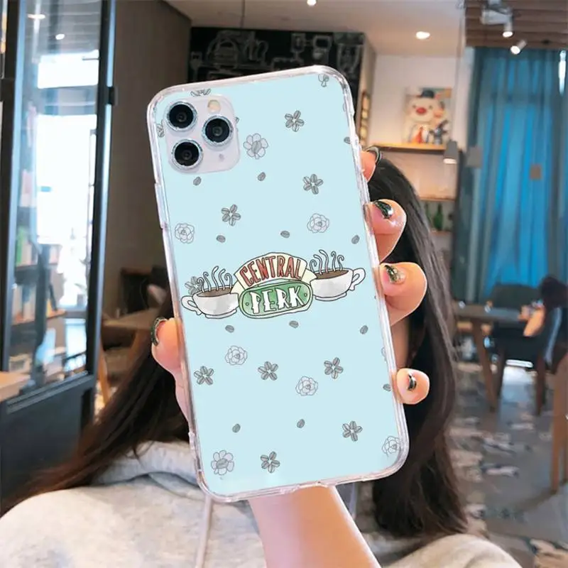 

Central Coffee Perk friends Phone Case Transparent for iPhone 6 7 8 11 12 s mini pro X XS XR MAX Plus cover funda shell