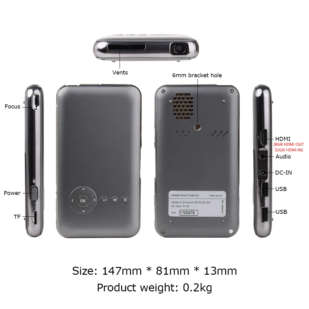 Россия Украина ОАЭ ЕС в наличии беспошлинный Touyinger S6 plus портативный карманный