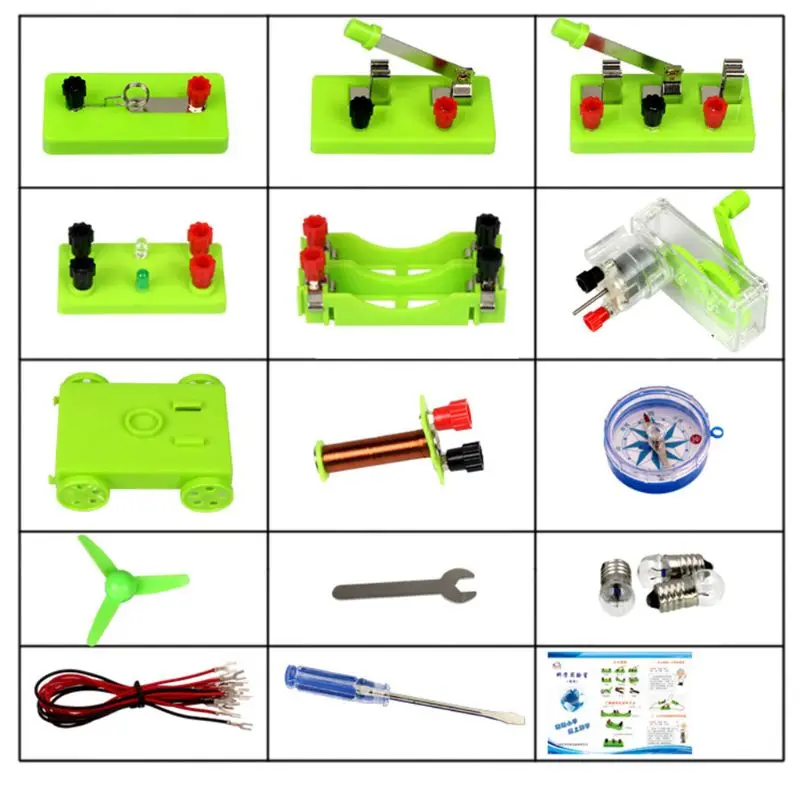 

Physics Labs Circuit Learning Kit Basic Electricity Discovery Principles Kit for Science Study Parallel Experiment Parts