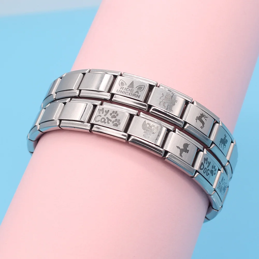 Fyour 9mm Speical Birthday Gift Bracelet Chamrs Jewelry Unicorn Alpaca Cat Dog Footprints Elastic Bracelets For Women DJ197 | Украшения и