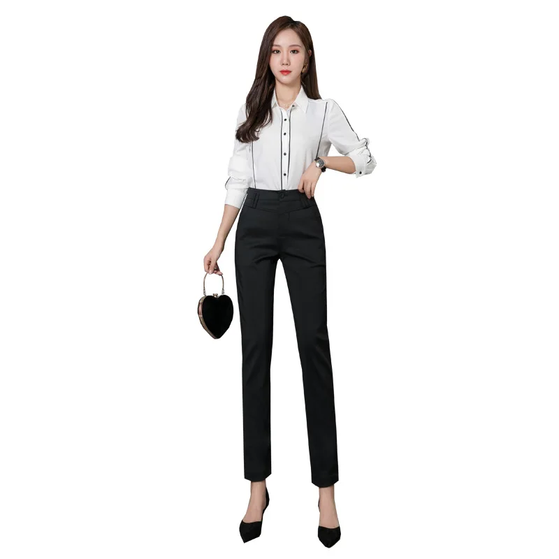 

Summer New High Waist Skinny Trousers Slim Fit Slimming Occupation Pants Pencil Pants Women Straight Casual Pants